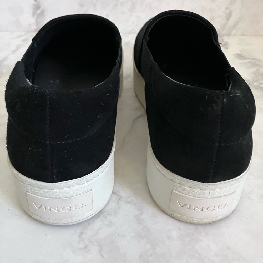 VINCE Warren Black Suede  Slip-On Sneakers Size 8.5 - Picture 6 of 11